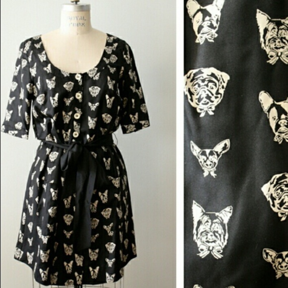 Anthropologie Maeve Cavorting Canine Dress Size XS